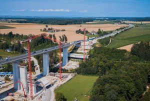 Three WOLFF Cranes Support Spectacular Aurach Valley Bridge Project