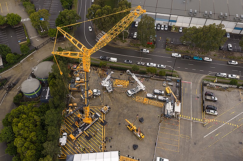 The new Liebherr LTM 1400-6.1 on display at the handover event.