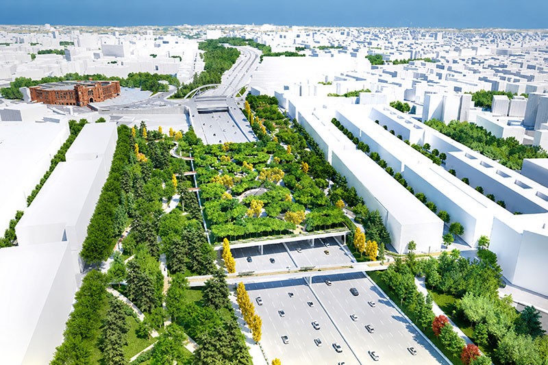 Visualisation of the future Parque de Ventas. A pedestrian and green zone is being created above the M-30, which is set to significantly improve the environment for local residents and the public. (Photo: Madrid City Council)