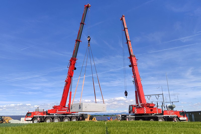 Concrete on the hook: The installation of precast concrete elements is a key application for Völkl’s LTM 1150-5.3.