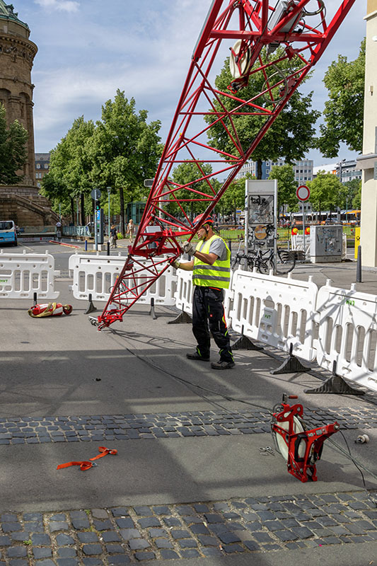 Vario Jib technology: A single person can convert the trolley jib into a luffing jib in just a few minutes.